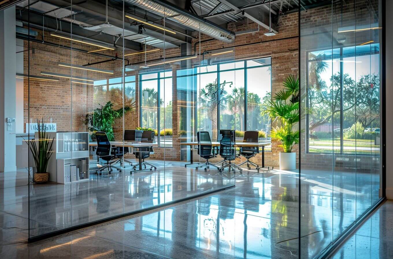 Maximizing Natural Light: How Frameless Glass Partitions Enhance Productivity in Florida Workplaces
